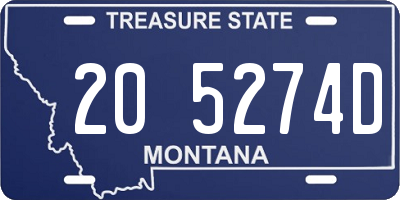 MT license plate 205274D