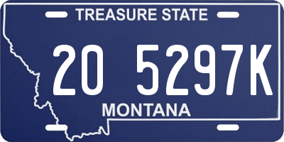 MT license plate 205297K