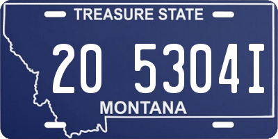 MT license plate 205304I