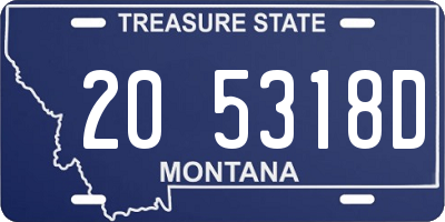 MT license plate 205318D