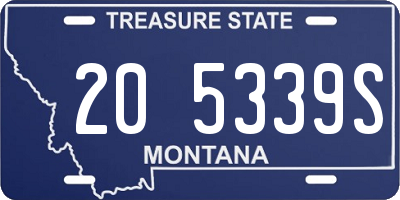 MT license plate 205339S