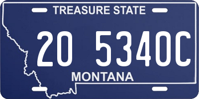 MT license plate 205340C