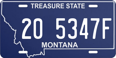 MT license plate 205347F