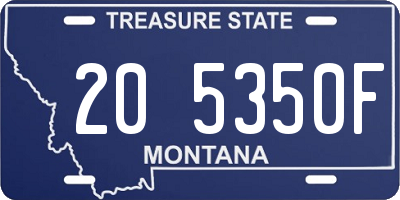MT license plate 205350F