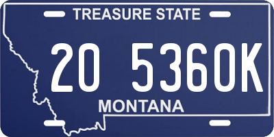 MT license plate 205360K