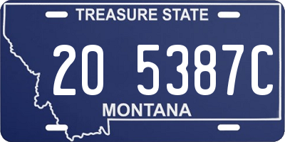 MT license plate 205387C