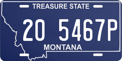MT license plate 205467P