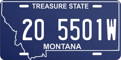 MT license plate 205501W