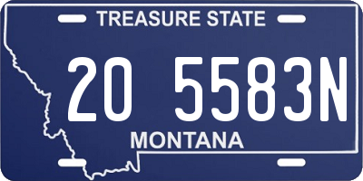 MT license plate 205583N