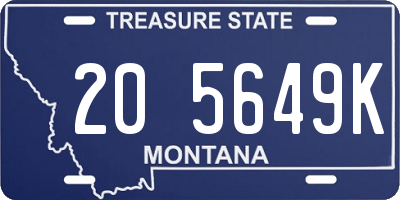MT license plate 205649K