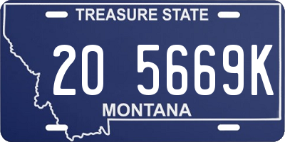 MT license plate 205669K