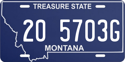 MT license plate 205703G