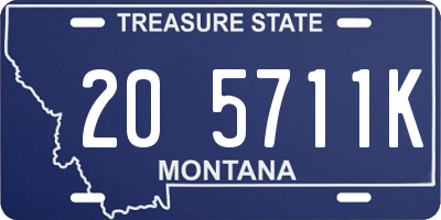 MT license plate 205711K