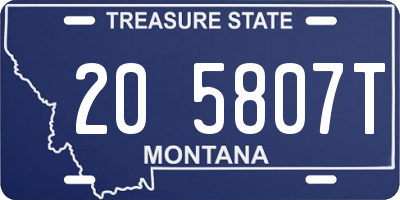 MT license plate 205807T