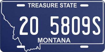 MT license plate 205809S