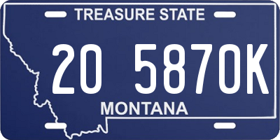 MT license plate 205870K
