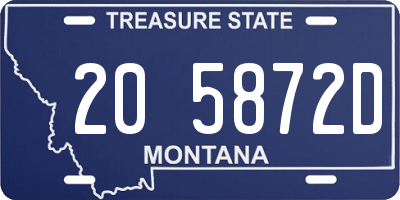 MT license plate 205872D