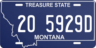 MT license plate 205929D