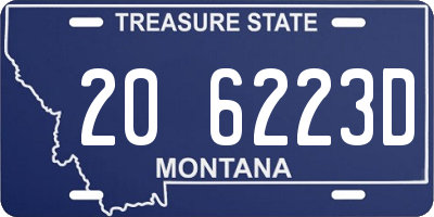 MT license plate 206223D