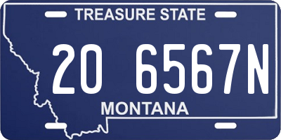 MT license plate 206567N
