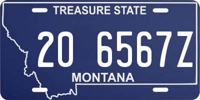 MT license plate 206567Z