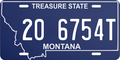 MT license plate 206754T