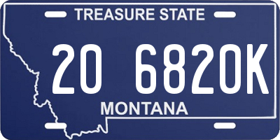 MT license plate 206820K