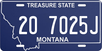 MT license plate 207025J