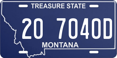 MT license plate 207040D