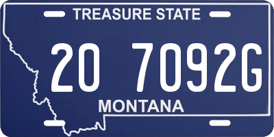 MT license plate 207092G