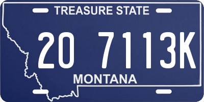 MT license plate 207113K