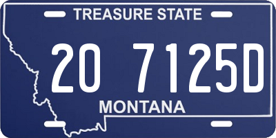 MT license plate 207125D