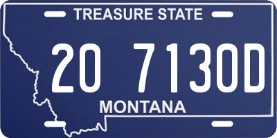 MT license plate 207130D