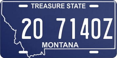 MT license plate 207140Z