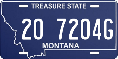 MT license plate 207204G
