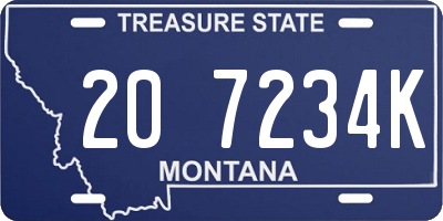 MT license plate 207234K