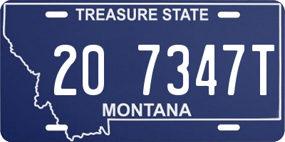 MT license plate 207347T