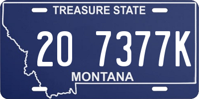 MT license plate 207377K