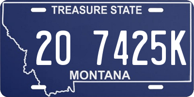MT license plate 207425K