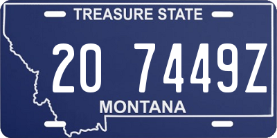 MT license plate 207449Z