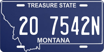 MT license plate 207542N
