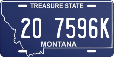 MT license plate 207596K