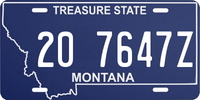 MT license plate 207647Z
