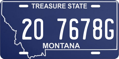MT license plate 207678G