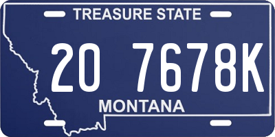 MT license plate 207678K