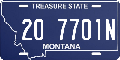 MT license plate 207701N
