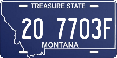 MT license plate 207703F