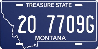 MT license plate 207709G