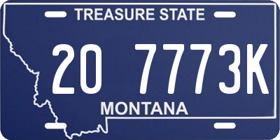 MT license plate 207773K