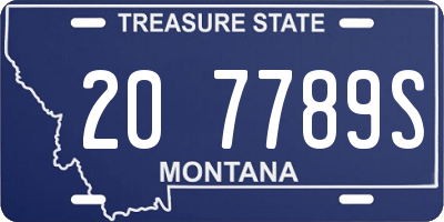 MT license plate 207789S